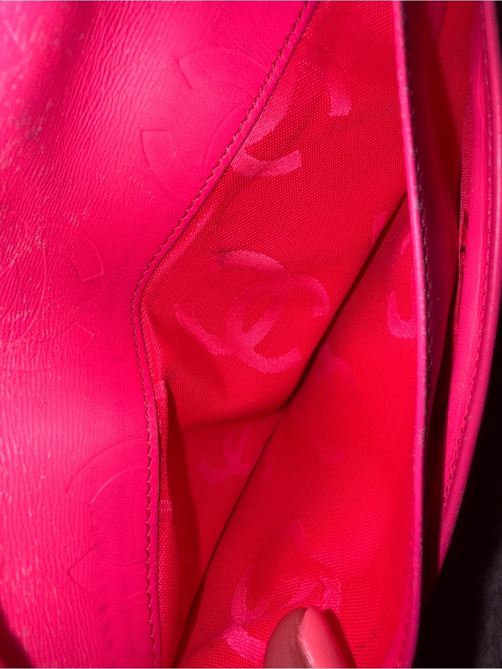 CHANEL Black Quilted Leather Long Wallet with White CC Logo & Pink Interior - Picture 7 of 11